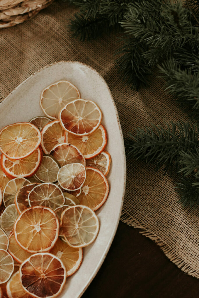 tranches d’orange séchées décoration de Noël naturelle