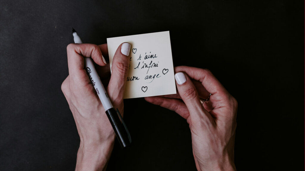 petit mot manuscrit cadeau de Noël personnalisé fait main